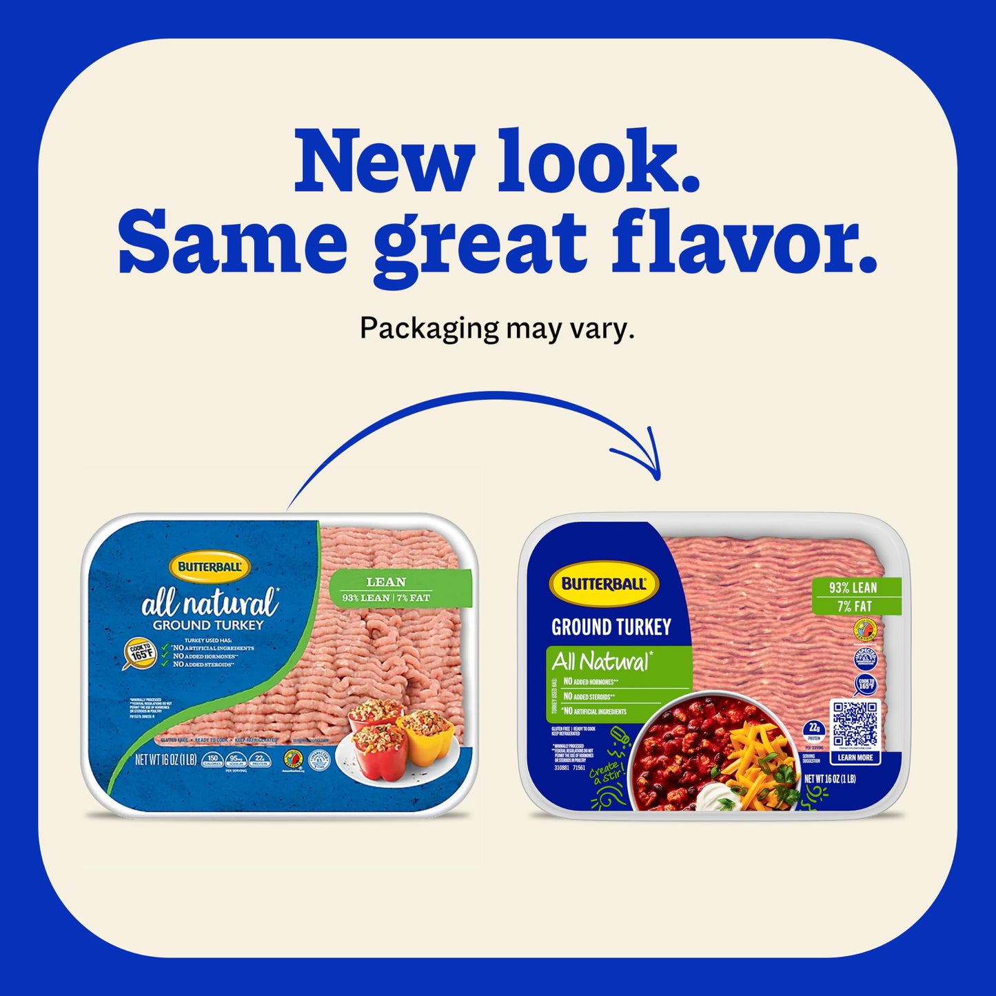 Butterball, Fresh All Natural 93%/7% Lean Ground Turkey, 1 lb
