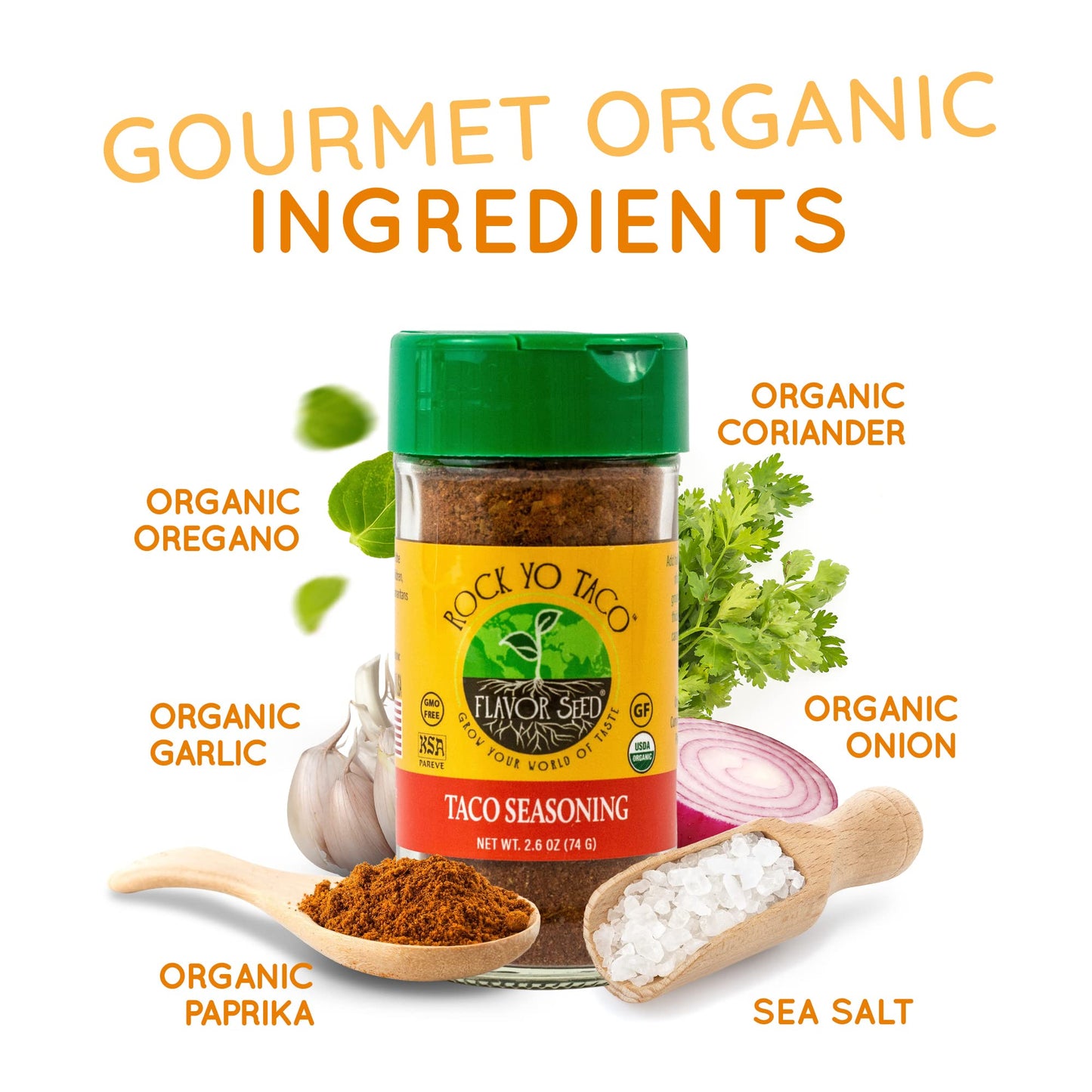 Flavor Seed Rock Yo Taco Gluten Free Organic Taco Seasoning Mix. Mexican Seasoning. Popcorn Seasoning. Seasonings And Spices For