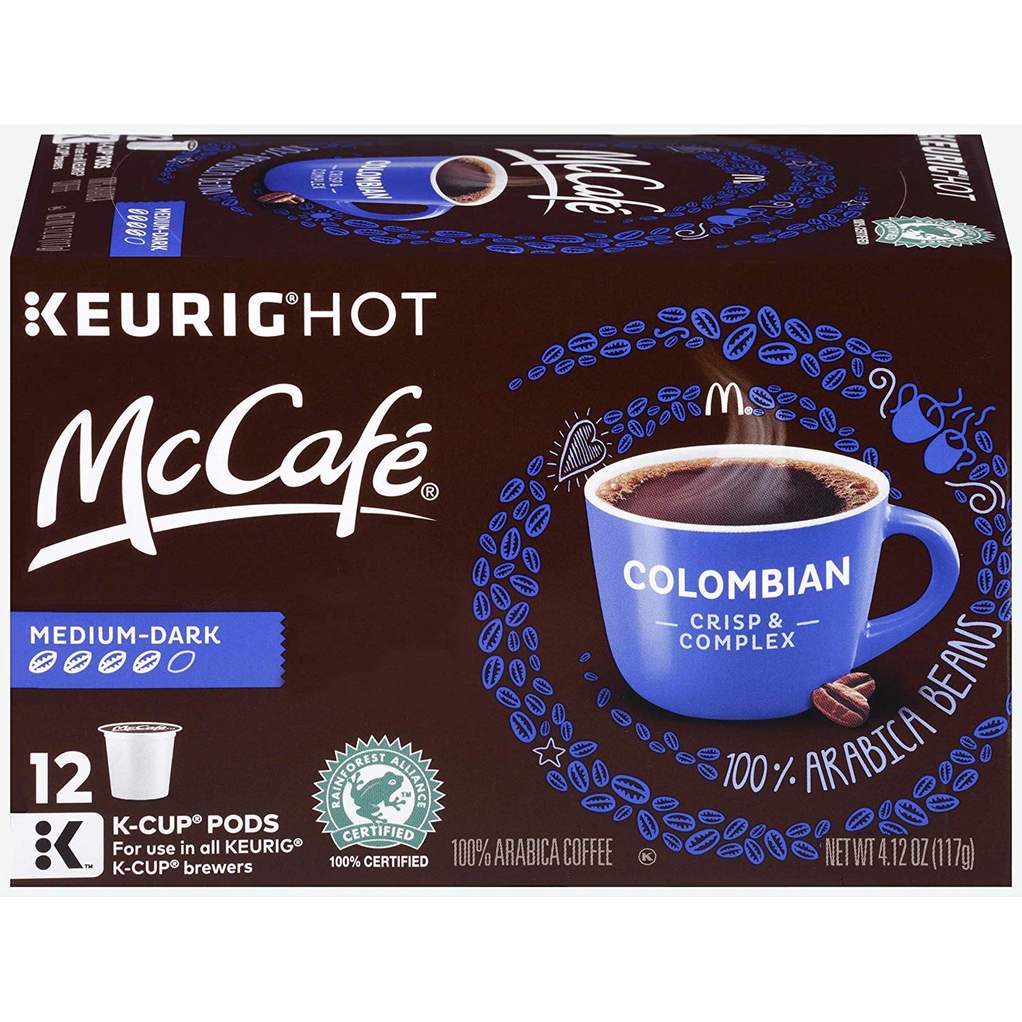 McCafe Colombian K Cup Coffee Pods, 12 Count, 4.12 oz Box, Model 00043000070383