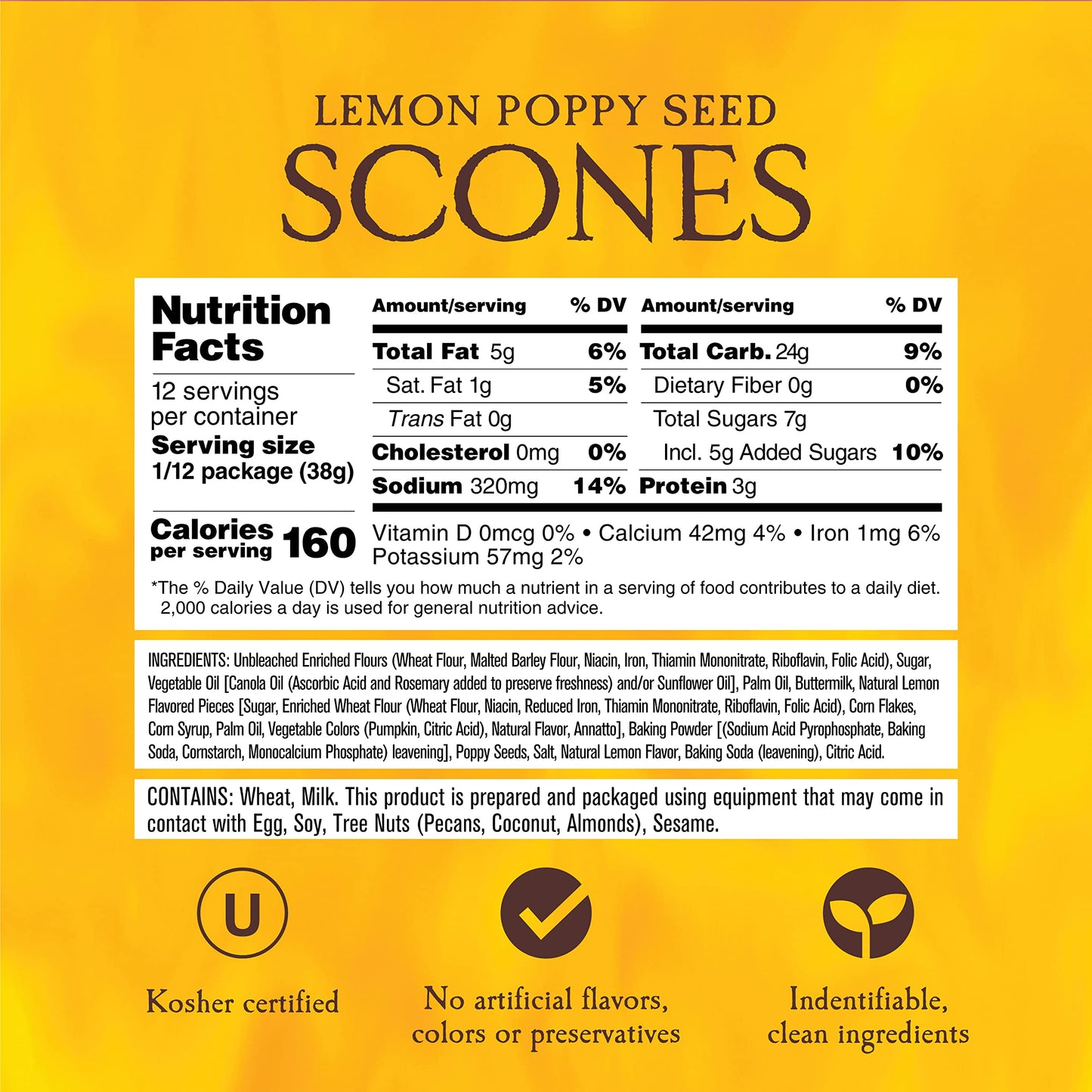 Sticky Fingers English Scone Mix, Lemon Poppyseed, 16.01 oz, Pack of 6, Makes 12 Fresh Baked Scones