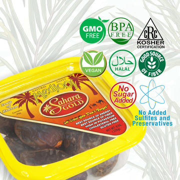 Sahara Gold Premium Medjool Dates - 08 Oz (227 G), Vegan, Gluten-Free, Paleo, No Sugar Added Great Gift For Friends & Family, Sw
