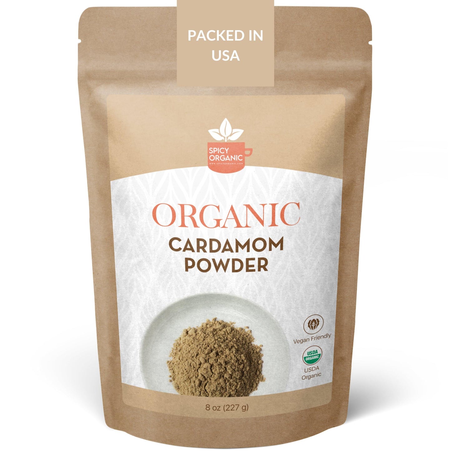 Spicy Organic Ground Cardamom, 8 Oz. - Fresh Cardamom Powder - Also Known As Elaichi, Cardamon - Usda Certified Organic, Gluten-
