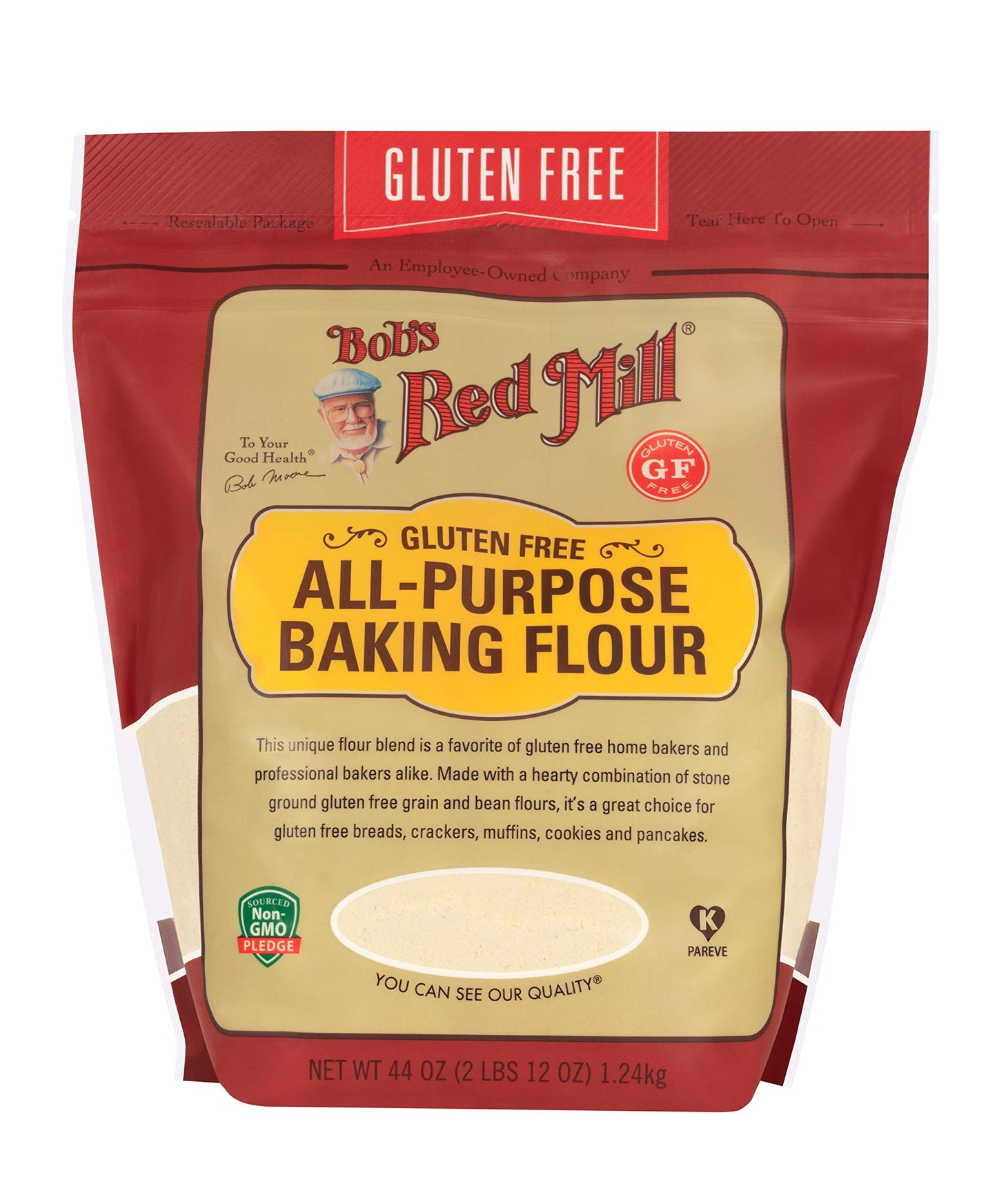 Bob s Red Mill Gluten Free All Purpose Baking Flour, 44oz (Pack of 4) - Vegan, Kosher