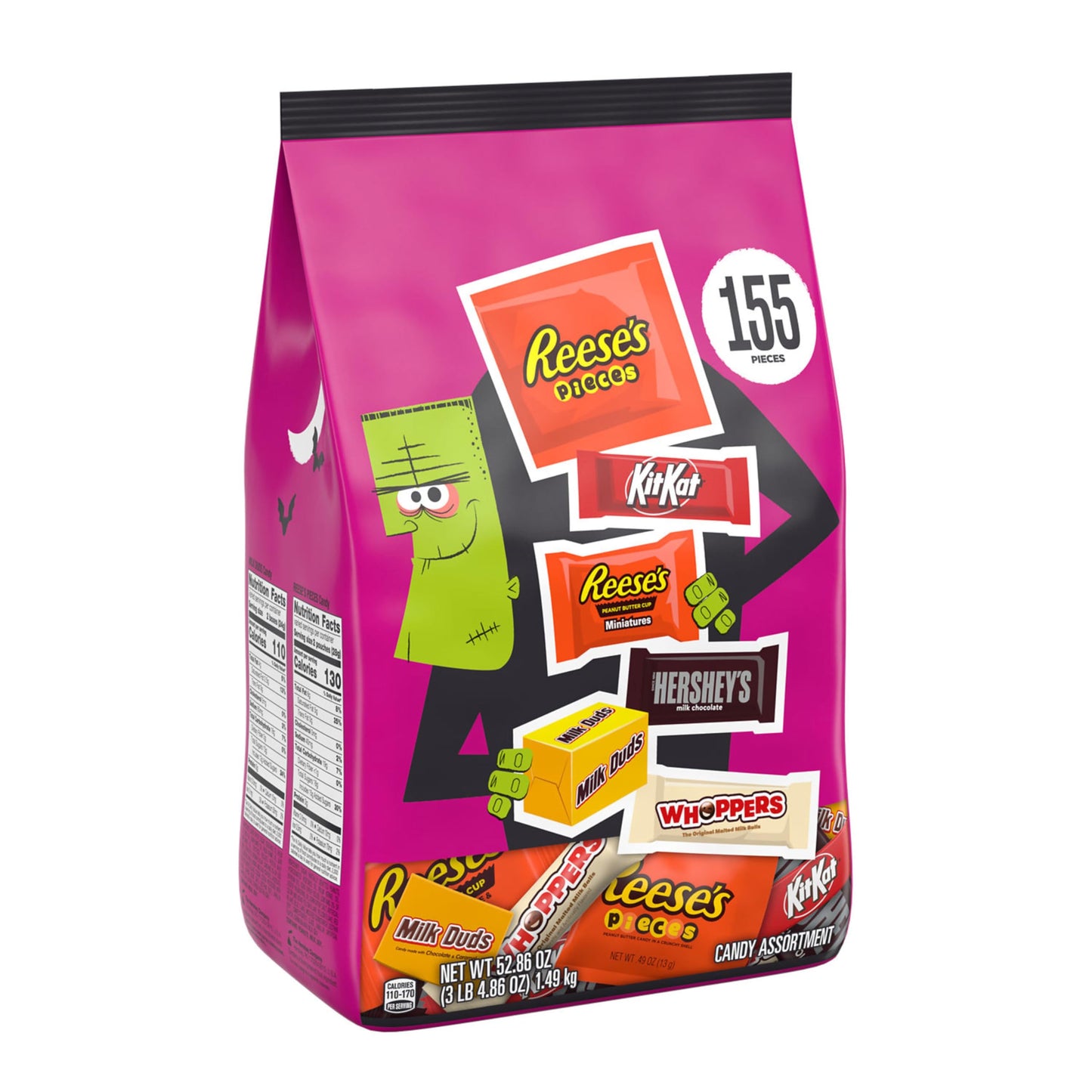 HERSHEYS Assorted Flavored  Halloween Candy Bulk Bag  52.86 oz (155 Pieces)