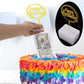 Joeleli 107 Pieces Cake Money Box Kit, 6 Pieces Happy Birthday Cake Topper,100 Pieces Clear Bags Connected Pockets, Cake Money P