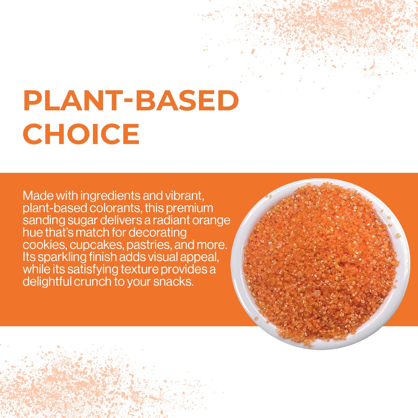 Ultimate Baker - Sanding Sugar, Orange - Vibrant Color Baking & Decorating Sugar With Premium Texture For Desserts & Confections