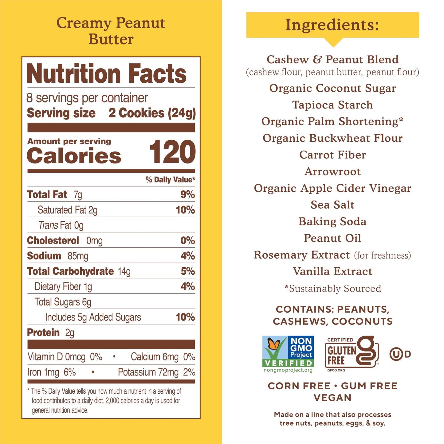 Simple Mills Creamy Peanut Butter Sandwich Cookies - Gluten Free, Vegan, Healthy Snacks, 6.7 oz (Pack of 4)