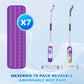 7 Pack Reusable Mop Pads For Swiffer Power Mop - Mexerris Microfiber Mop Pads Refills Household Replacement Mop Pads Hard Wood F