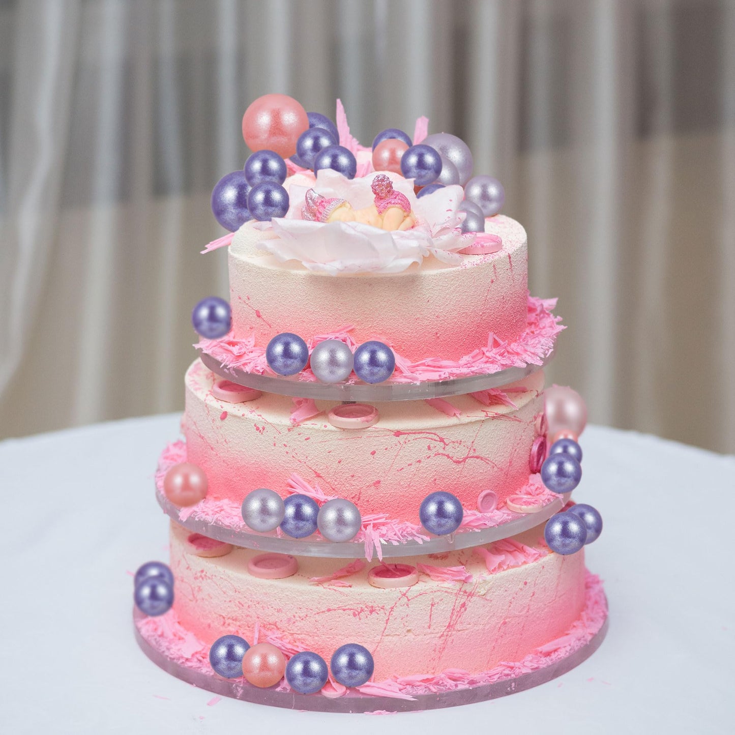 30Pcs Balls Cake Topper Glitter Foam Ball Cake Picks Faux Pearl Ball Shaped Cupcake Insert Cake Topper For Baby Shower Wedding A