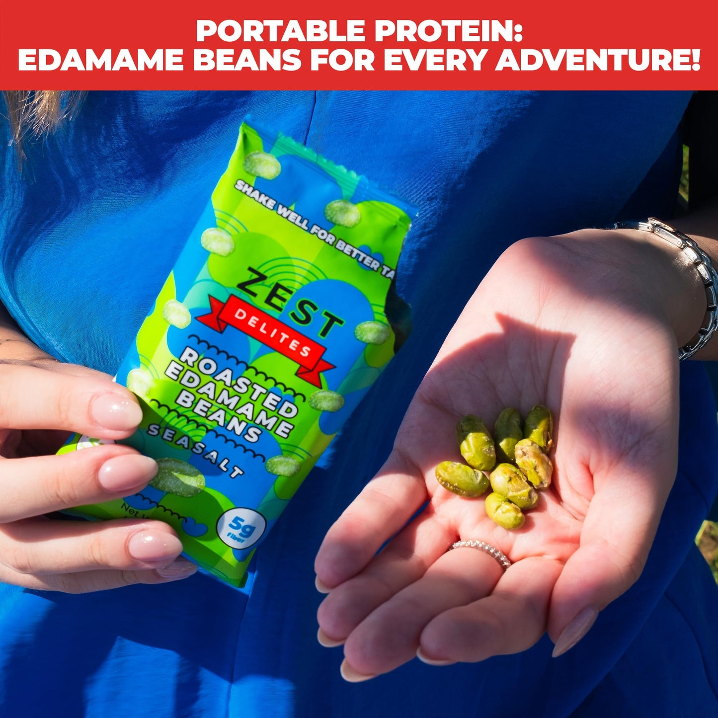 Crunchy Dry Roasted Edamame Beans Snack By Zest Delites, Sea Salt - Sriracha - Buffalo, Vegan, Low Calorie High Protein Snacks,