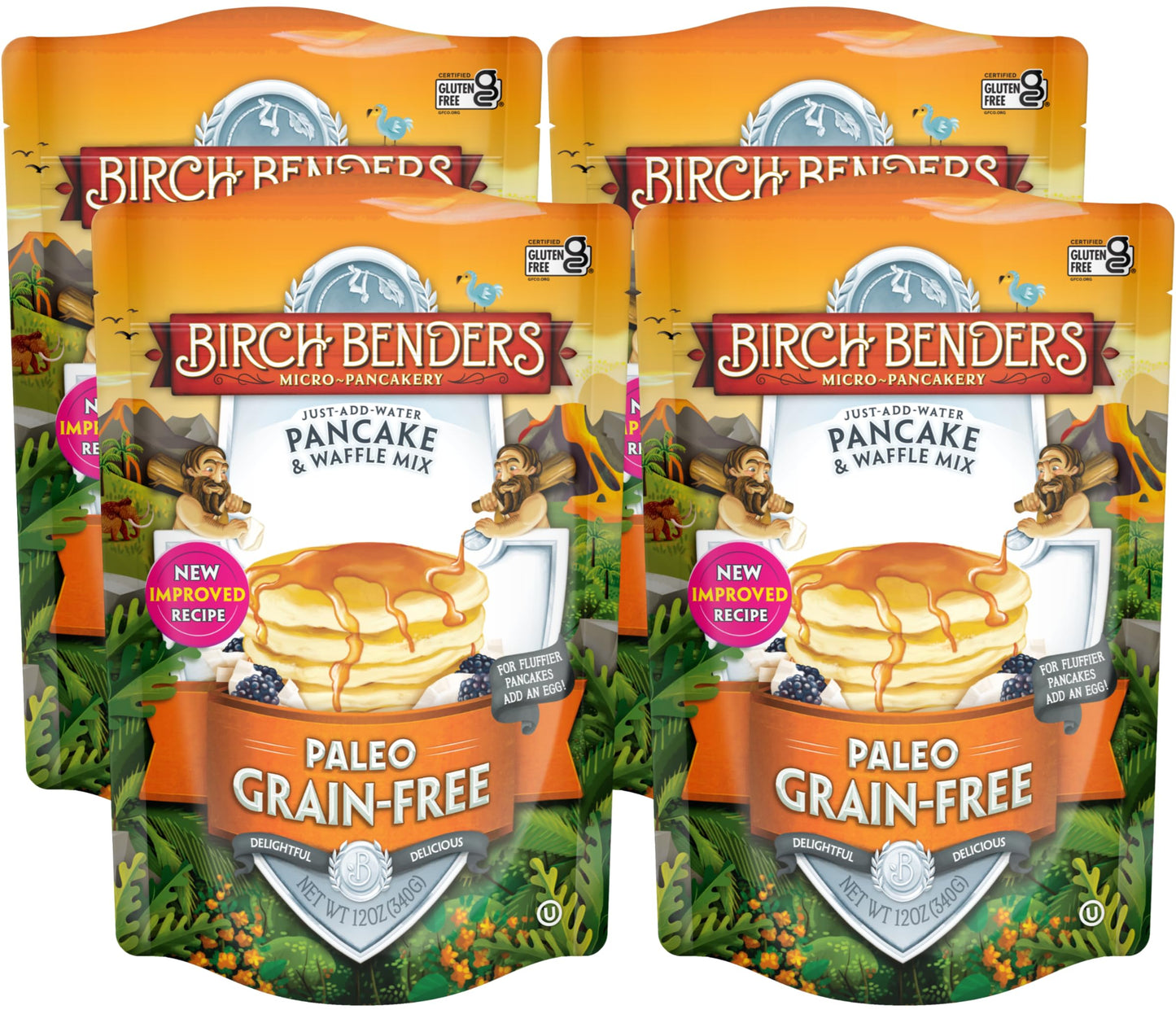 Birch Benders Paleo Pancake and Waffle Mix, 12 oz (Pack of 4)