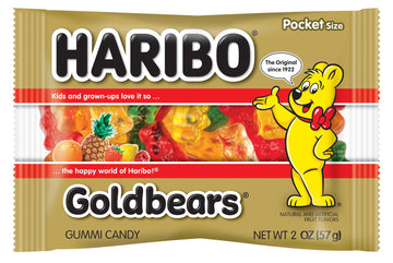 Haribo Gummi Candy, Goldbears, 2 Ounce (Pack Of 4)