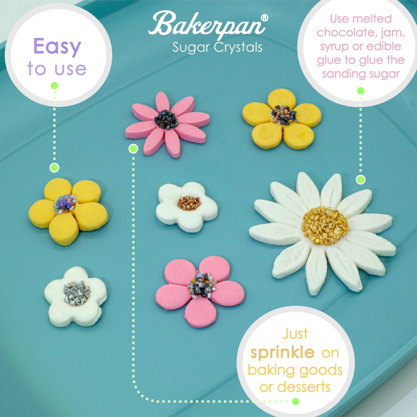 Bakerpan Pearlized Sugar Sprinkles For Baking - 5 Ounce - Sparkling Rose Gold Decorating Sugar Crystals For Cookies, Cake Pops,