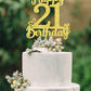 21 Birthday Cake Toppers-Gold Glitter, 21st Cake Topper for Men,21 Cake Topper For Women, 21st birthday decorations,21st Birthda