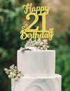 21 Birthday Cake Toppers-Gold Glitter, 21st Cake Topper for Men,21 Cake Topper For Women, 21st birthday decorations,21st Birthda