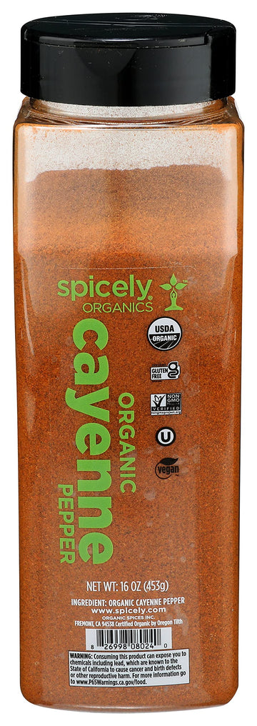 Spicely Organic Cayenne Pepper 16 Oz Certified Gluten Free