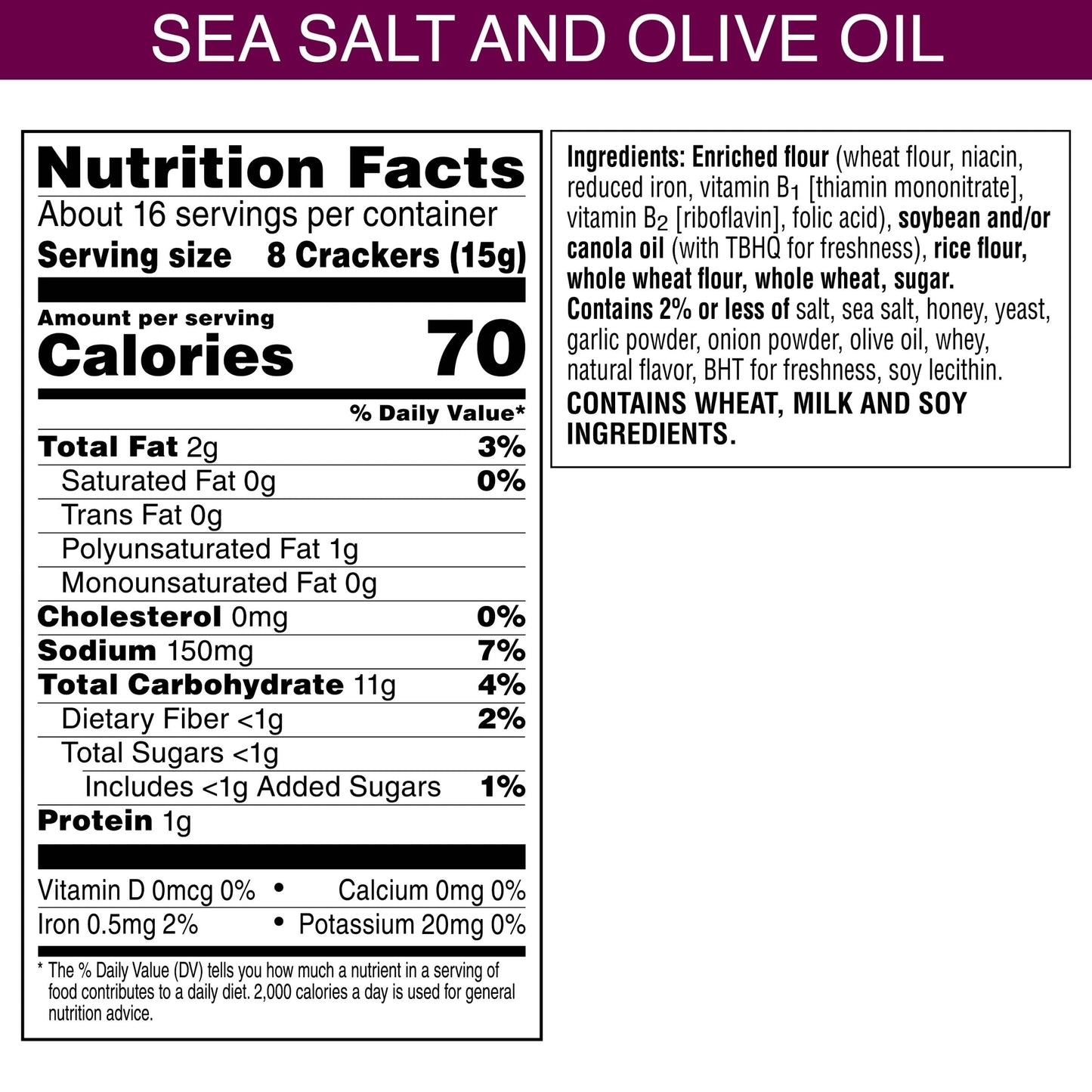 Toasteds Flatbreads Crackers, Party Snacks, Lunch Snacks, Sea Salt and Olive Oil, 8.7oz Box (1 Box)