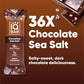 IQBAR Brain and Body Plant Protein Bars - Chocolate Sea Salt - 36 Count, Low Carb, High Fiber, Gluten Free, Vegan Snacks - Low S