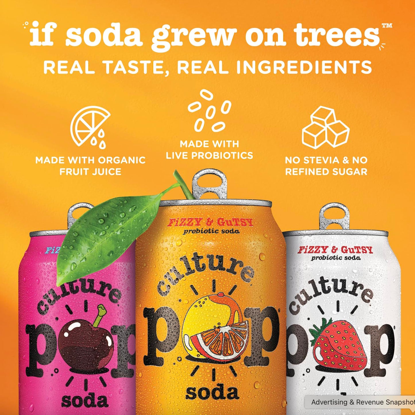 Culture Pop Soda  Fruity Faves Variety Pack  Probiotic Low Sugar Soda  Sparkling Juice Alternative  Non-GMO  Kosher  Gluten-Free  No Stevia (12pk)