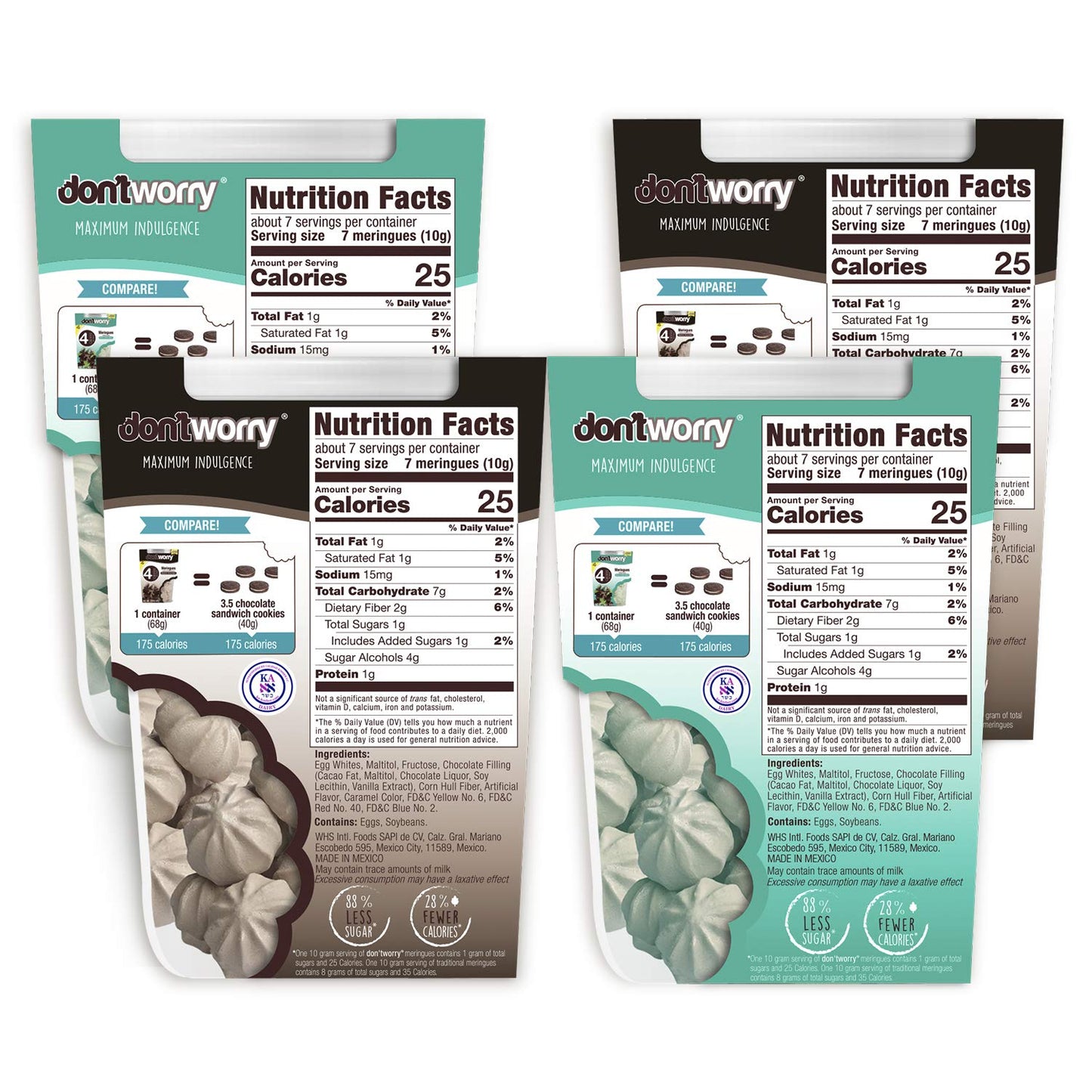 Don'T Worry Keto Friendly Meringue Cookies - Chocolate Filled Cookies, 4 Calorie Meringue Gluten Free Cookies, Low Carb And Suga
