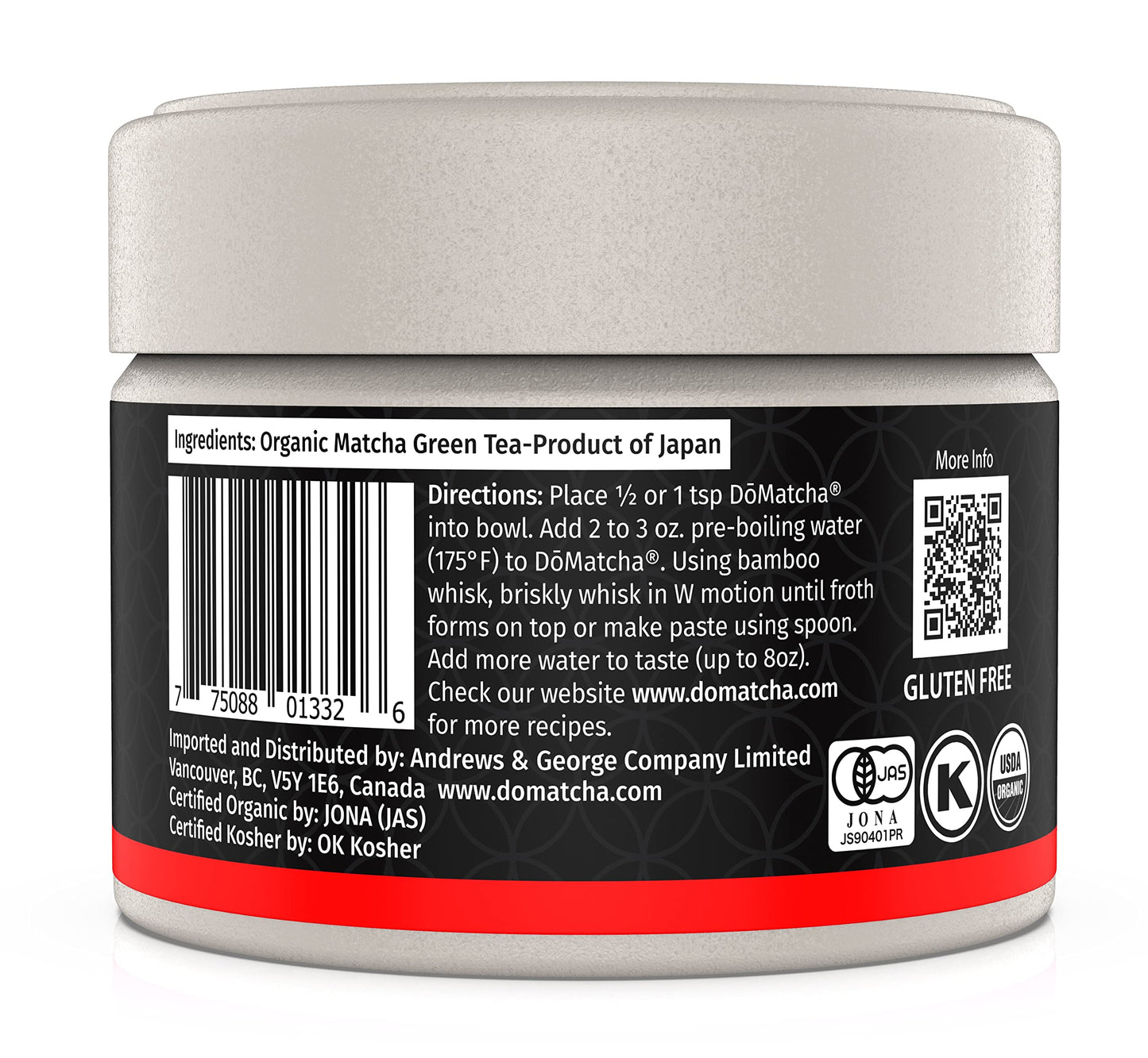DoMatcha Organic Ceremonial Green Tea Matcha Powder, Natural Antioxidants, 2.82 oz, 75 Servings