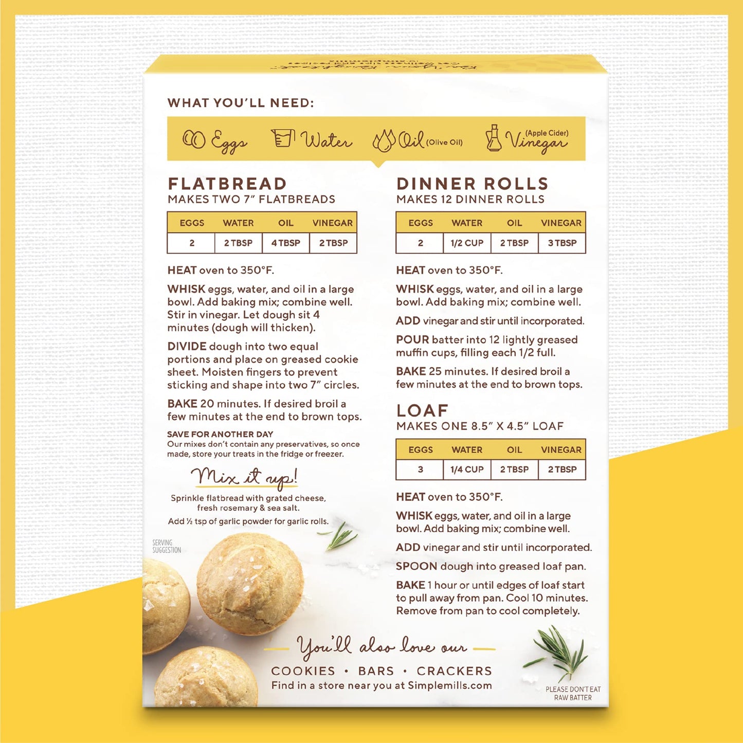 Simple Mills Almond Flour Baking Mix, Artisan Bread Mix - Gluten Free, Plant Based, Paleo Friendly, 10.4 Ounce (Pack Of 3)