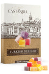 Eastanbul Turkish Delight Candy 21.2Oz, 4 Flavors Pomegranate, Orange, Tart Cherry, & Lemon Turkish Delights Assorted, Foreign C