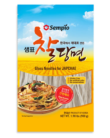 Sempio Glass Noodles, Dangmyun - Gluten-Free - Sweet Potato Vermicelli, Ideal For Korean Food, Japchae, Galbitang (31.74 Oz / 900G, Fat-Free, Good Carbs, Big Portions, Pasta Alternative)​
