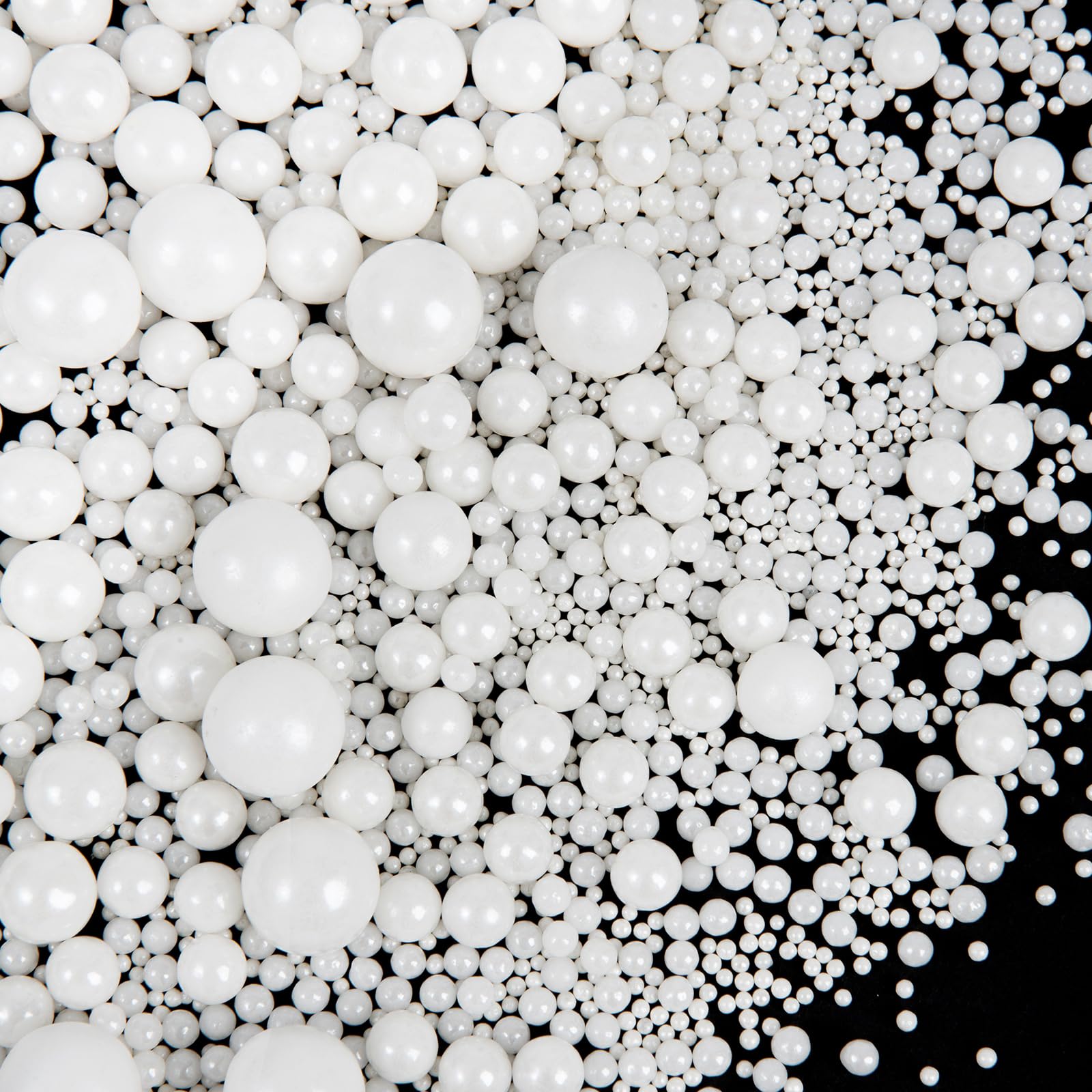 Sprinkles, White Pearl Sprinkles, 130g/4.6oz Edible Pearls for Cake Decorating, Sugar Pearls Candy Baking Decorations, Cupcake C