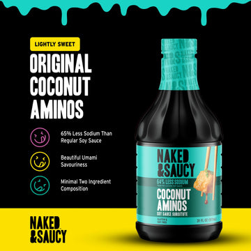 Naked & Saucy Low Sodium Coconut Aminos, Soy Sauce Substitute, Gluten-Free, Soy-Free, Vegan, Paleo, 31 Fl Oz