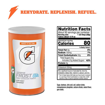 Gatorade Thirst Quencher Powder, Glacier Cherry Flavor, 76.5 oz Canister - Hydration Drink Mix for Sports & Exercise