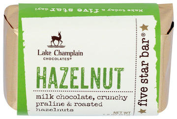 Lake Champlain Milk Chocolate Hazelnut Five Star Bar, 1.8 Ounces