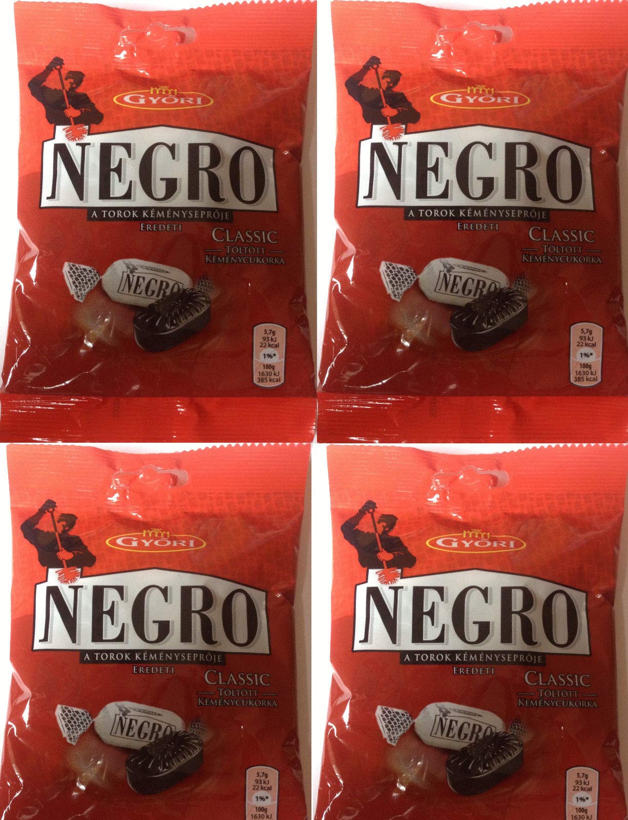 Negro Classic Hard Candy Throat Lozenge Hungarian 4 Pack 4 X 79G