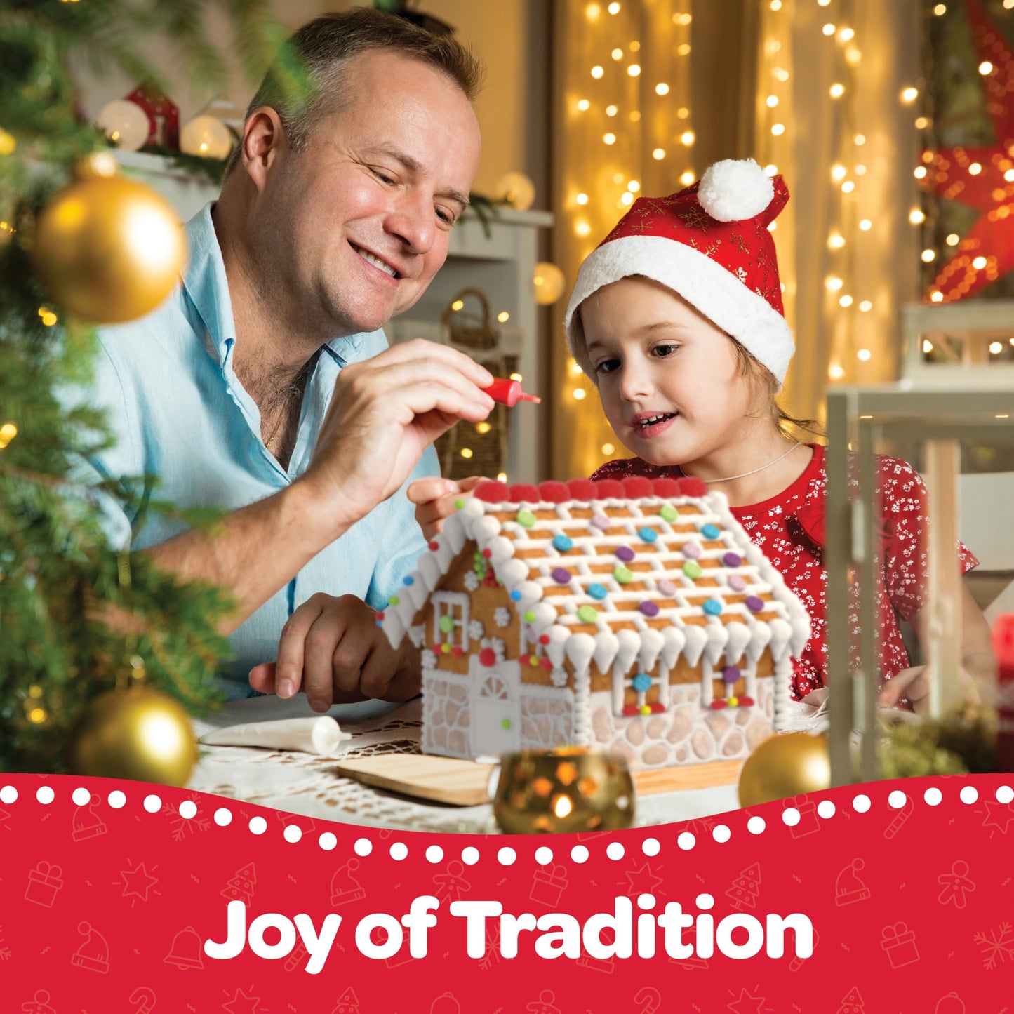 Big Gingerbread House kit, Gingerbread House, Holiday Activity for Kids - Ease Crafted Grooves Decor - kit Includes; 1 House, 2