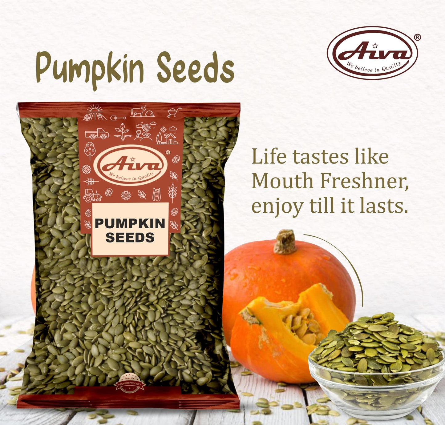 Aiva Pumpkin Seeds Raw (4 Lb Bulk) - Premium Whole Pepitas For Snacking, Baking, And Cooking