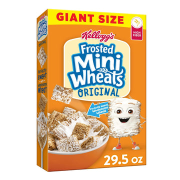 Kellogg's Frosted Mini-Wheats Breakfast Cereal, Kids Cereal, Family Breakfast, Giant Size, Original, 29.5oz Box (1 Box)