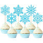 ZHUOWEISM Snowflake Cupcake Toppers, 36 PCS, Silver, Bamboo, Winter Theme Cake Decorations for Kids Birthday and Baby Shower