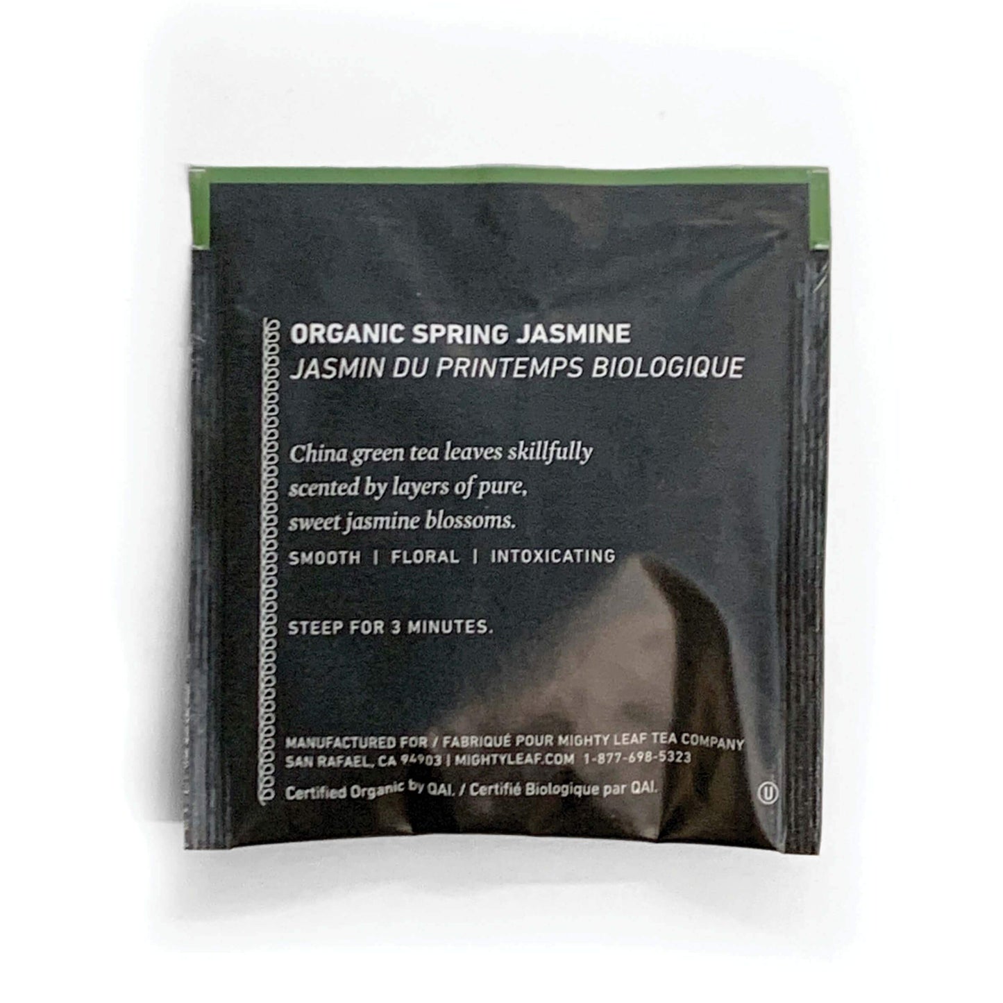 Mighty Leaf Organic Spring Jasmine Tea, Lightly Caffeinated Green Tea, 15 Count (Pack of 3)