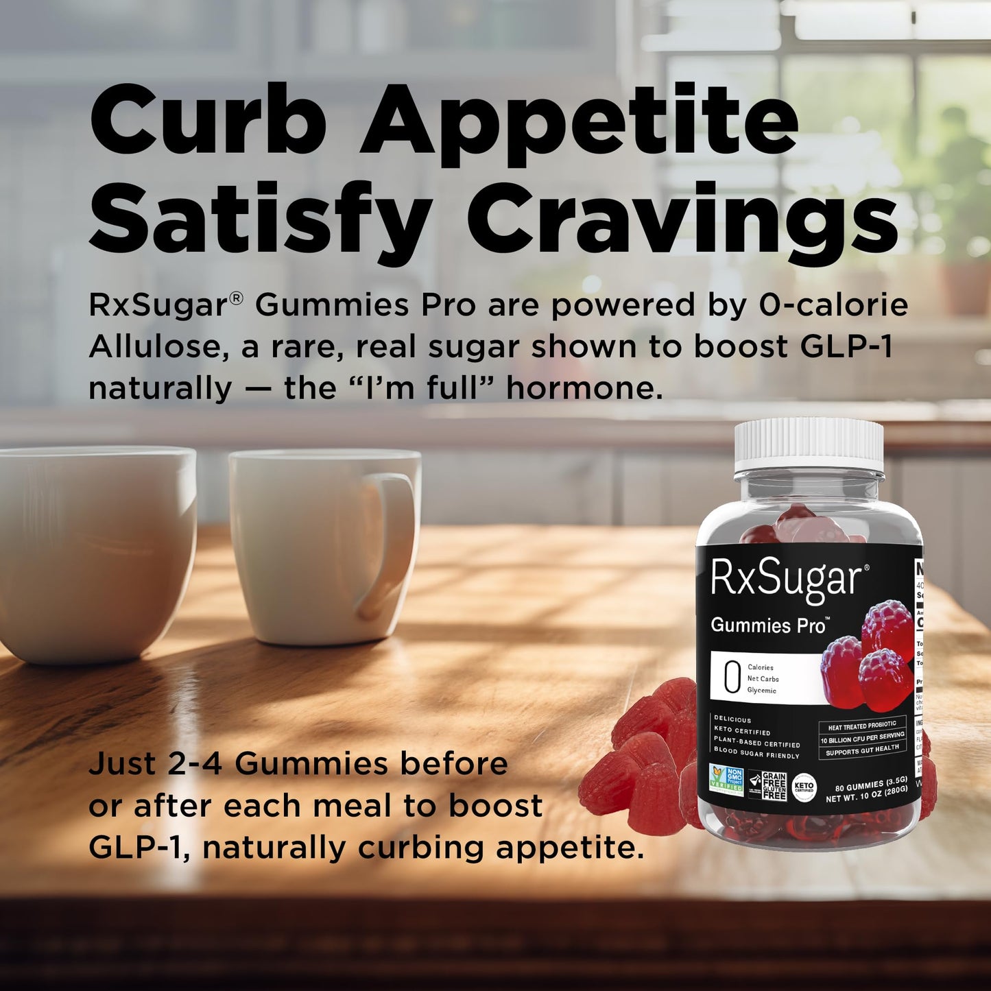 RxSugar Gummies Pro | 2 Bottles | 160 Gummies | 0 Sugar, 10 Billion CFU Probiotics | Dye-Free | Non-GMO | Gluten-Free