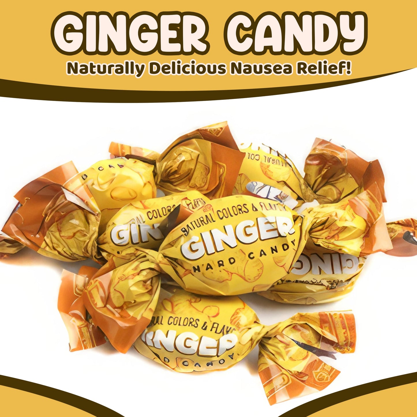 Ginger Candy For Nausea 5 Pounds Of Approx 450 Ginger Hard Candy Individually Wrapped