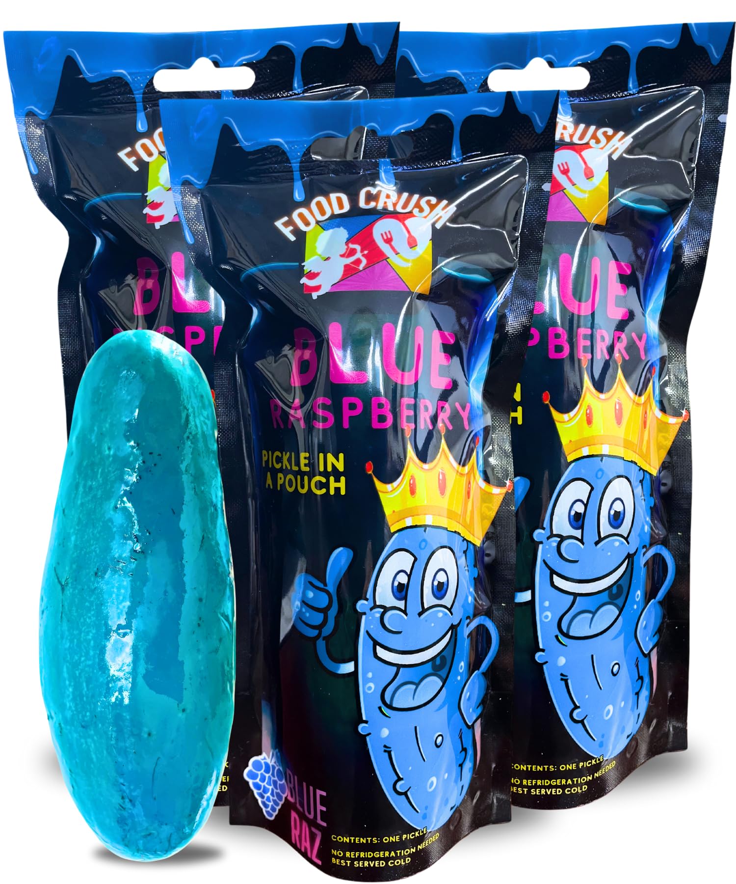 Blue Raspberry Pickles In A Pouch-(Pack of 3) Blue Raz Pickle as seen on Tiktok trend items. | Used in the blue raz pickle kit a