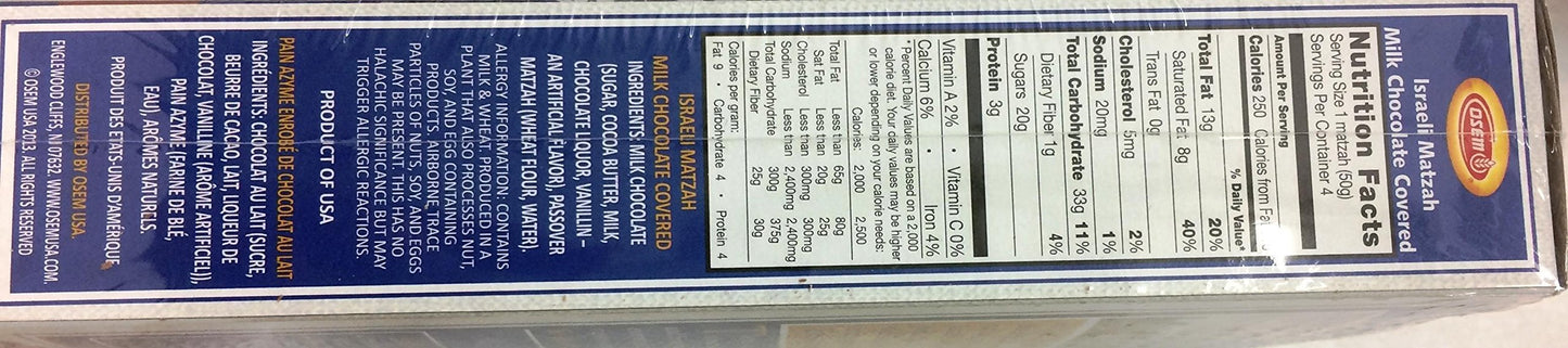 Osem Matzah Milk Chc Ctd ( 12 X 7 Oz   )