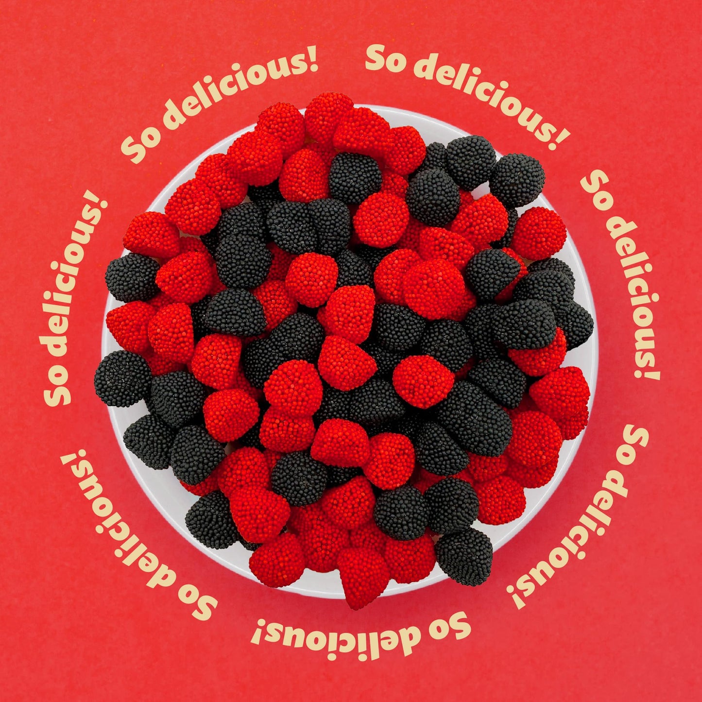 Berries Gummy Candy | 1-Pound Bag | Crunchy Raspberry And Blackberry Chews
