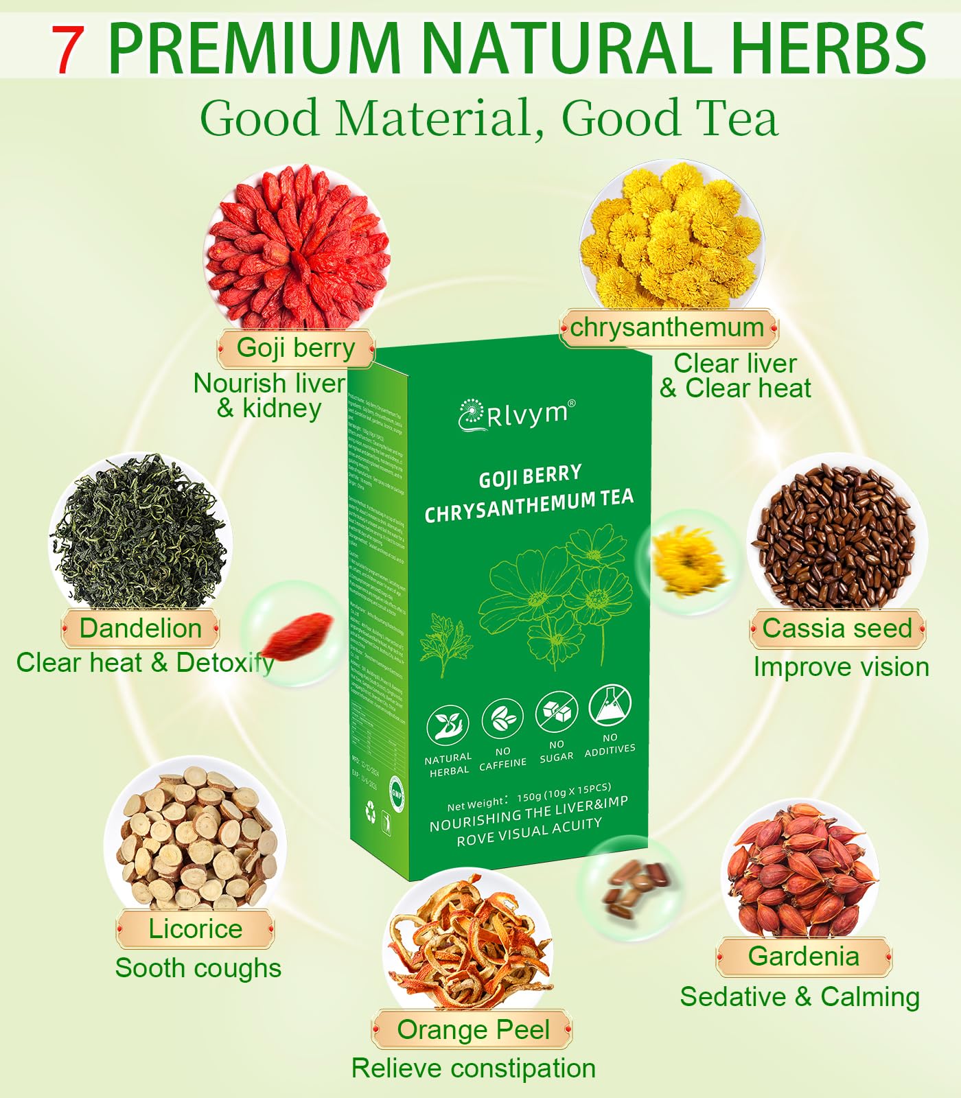 30Pack Goji Berry Chrysanthemum Tea For Liver Health, Dandelion Wolfberry Tea Bags, Chinese Health Herbal Tea, Include Cassia Se