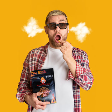 Hot Monkey Nuts Spicy Peanuts - 3-Pack with Black Widows Bite, Hot-Winged Reaper, and Curry Up! Flavors