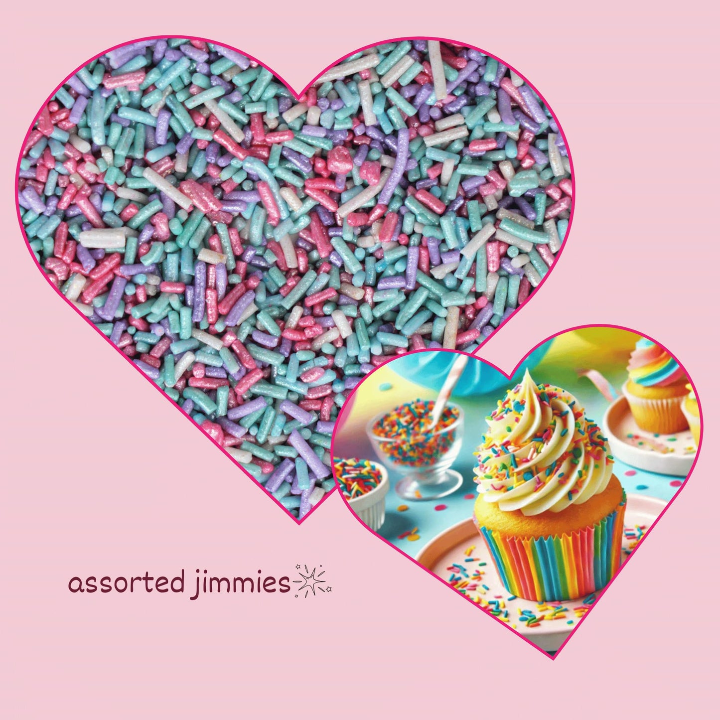 Confect Custom Rainbow Sprinkles - Candyland Jimmies Mix - Vibrant Multicolor Edible Toppings For Cakes, Cupcakes & Desserts - V