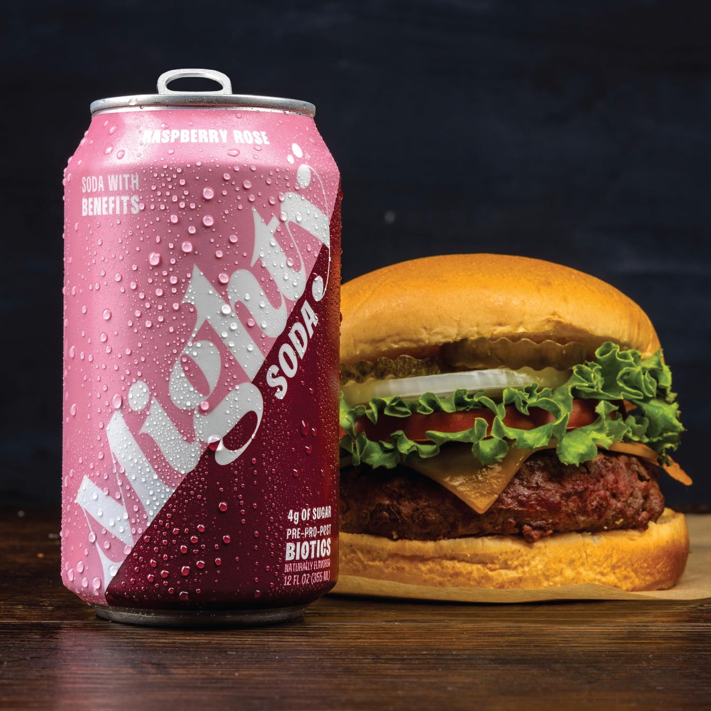 Mighty Soda Raspberry Rose, Prebiotics, Probiotics & Postbiotics, Functional Soft Drink With More Gut Health Benefits, Non-Gmo,