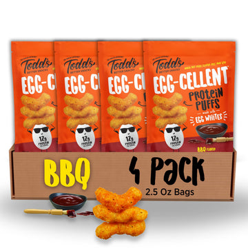Todd s Better Snacks Egg-Cellent Protein Puffs, Sweet & Smoky BBQ - 12g Protein, Gluten-Free, Paleo-Friendly, Baked, GLP-1 Comp