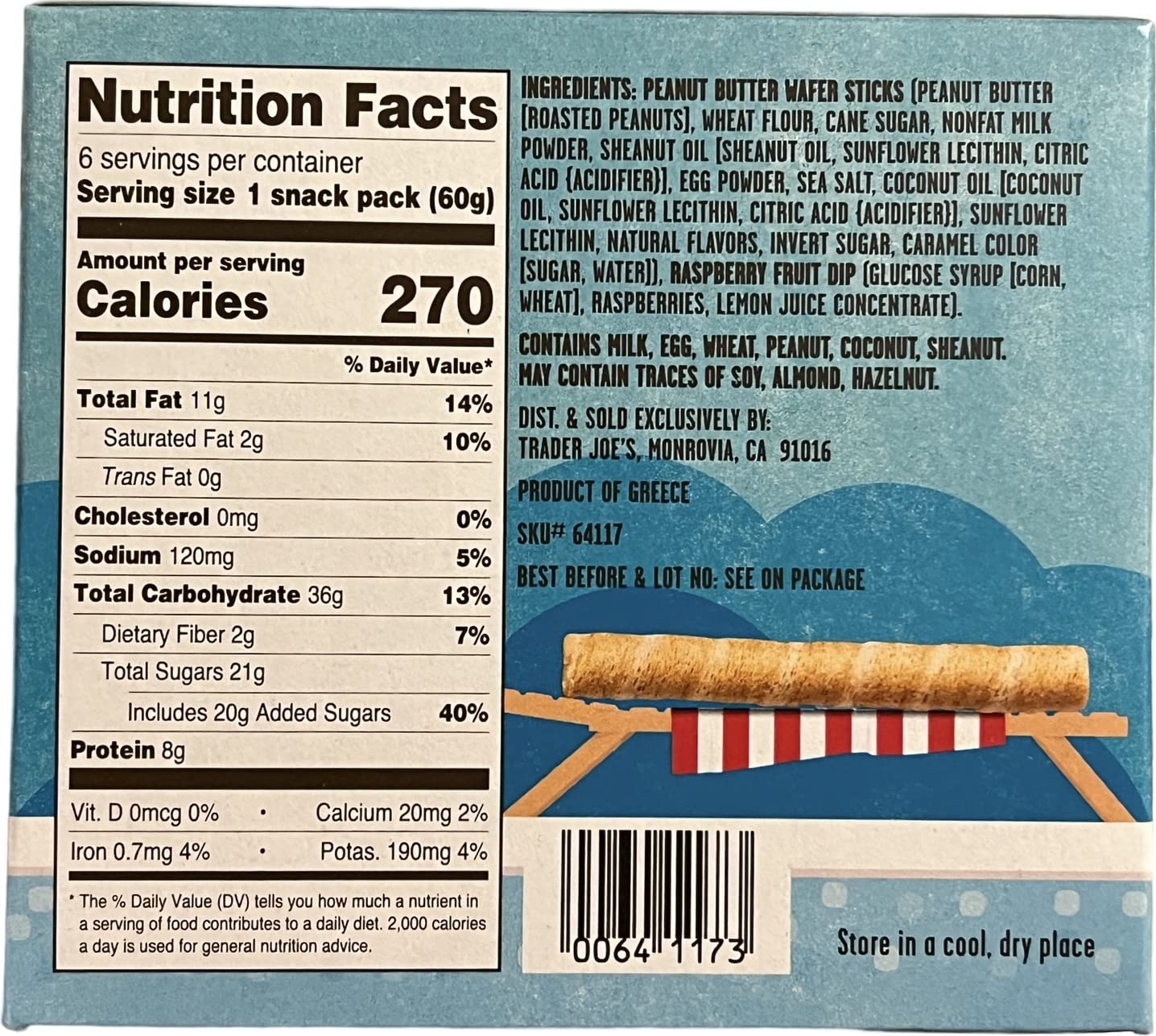 TJ's PB&J Crispy Peanut Butter-Filled Wafer Sticks with Raspberry Dip, 6 Count, 12.7 oz - Perfect Snack for Kids and Adults