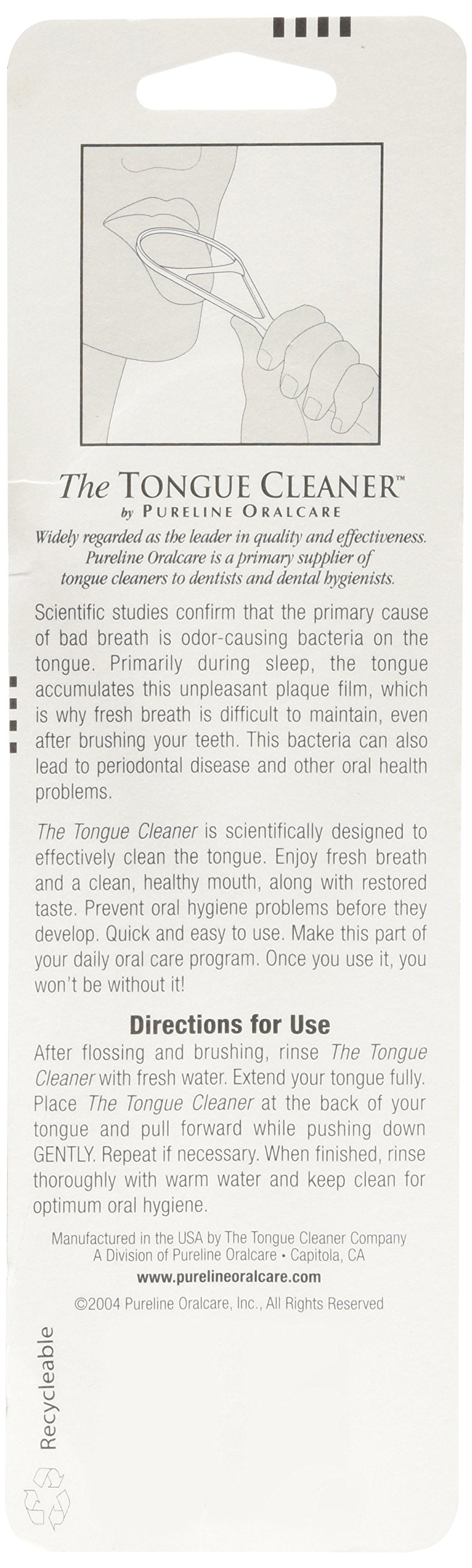 Pureline Tongue Cleaner Scraper Oralcare Color Vary, Set Of 3